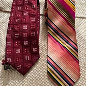Robert Talbott Burgundy and Pink Striped Ties